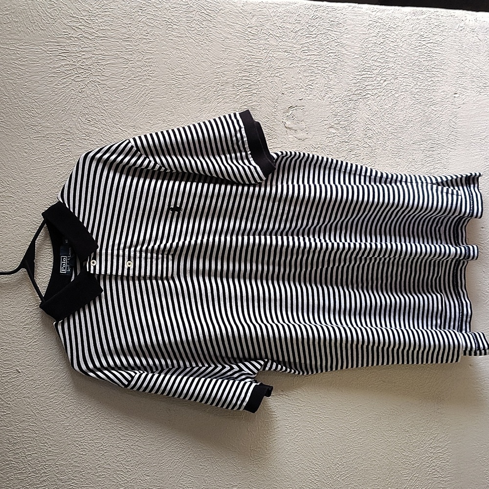 Polo by Ralph Lauren Black and White Striped Polo Shirt